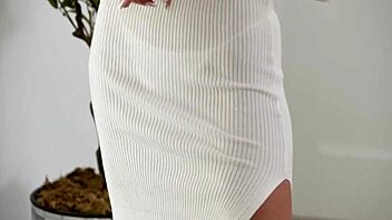 She rides her handyman passionately, acting like a cum slut to show thanks in missionary