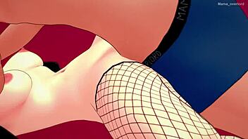 Hot bride in fishnets enderman mask fucks before bed hentai minecraft