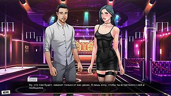 In this gameplay, the teen slut dances in bikini before getting double assfucked.