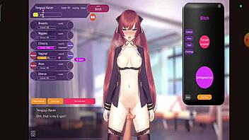 Watch me train this bitch in the hentai game outdoors.
