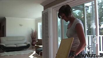 Is this brunette first timer ready for my big black cock?