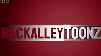 in this cartoon, the curvy character with huge ass and big tits wears a sexy outfit that drives men wild