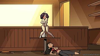 bombshell barista bound in public for outdoor cartoon action. tailblazer's hentai gets kinky!