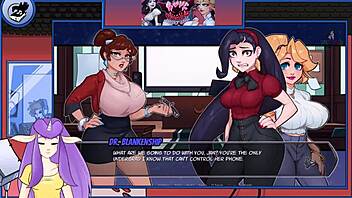 Horny bodybuilder sucks big tits in vampire night!