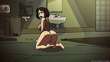 bombshell barista bound in public for outdoor cartoon action. tailblazer's hentai gets kinky!