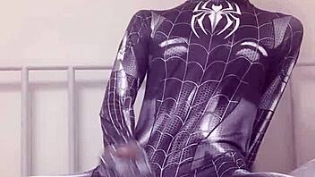 Watch this gay teen masturbate like Spider-Man?