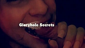 Hot brunette babe craves intense throat fucking at the gloryhole