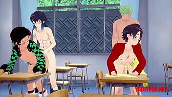 Japanese manga and anime featuring gay orgies and creampies