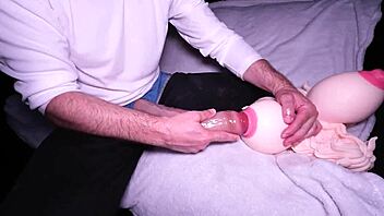 Insane rough masturbation with huge cocks on anime fuck doll 😈💥