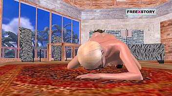 Animated Porn Video Of Two Lesbian Girls Kissing And Fucking With Double Dildo