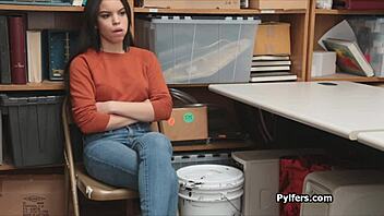 yo, watch this latina teen thief suck after getting busted!