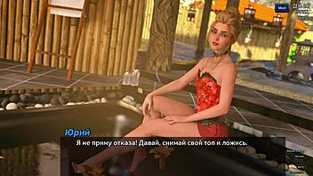 3D animated cartoon with erotic gameplay and big tits and pussy closeups