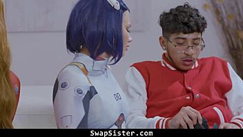 Can nerdy stepbros really swap stepsisters in this taboo orgy frenzy?