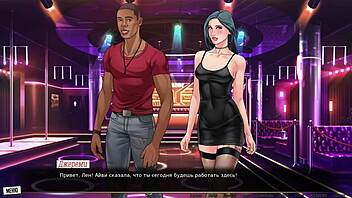 In this gameplay, the teen slut dances in bikini before getting double assfucked.