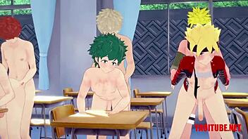 Japanese manga and anime featuring gay orgies and creampies