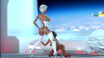 3D sci-fi dickgirl android gets naughty with hot woman! 😍