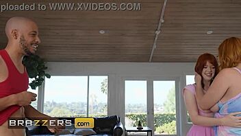 Lauren can't resist Ariel's naughty games with her bf