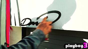 Perfect Brunette Alexandra Tyler Poses Outdoors, Exposing Her Nice Boobs