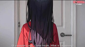 Stepsister asked for help in hentai animated story