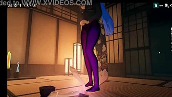 Kadobu hentai ep 2: futanari girl teases living dildo with footjob or what?