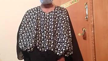 Hot gay homemade video with silk gown play.