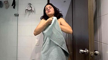 My husband cooks eggs while his stepsister helps me in the shower.