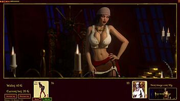 Beautiful woman with big natural boobs plays blackjack in high stakes with Jessenia in 3D