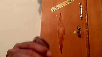 Hot gay homemade video with silk gown play.