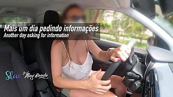 slutty wife thay ksada flashes on street for stranger to suck and touch till he finishes