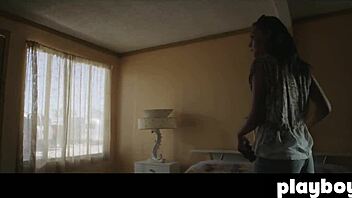 Perfect Brunette Alexandra Tyler Poses Outdoors, Exposing Her Nice Boobs