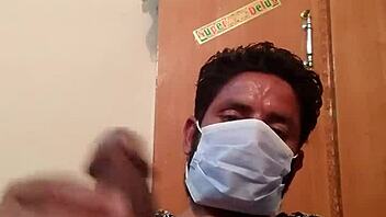 Hot gay homemade video with silk gown play.