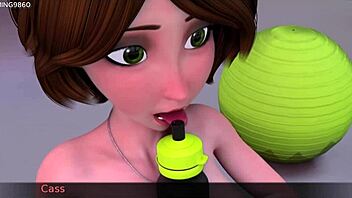3D hentai game featuring mature MILF doing naked yoga