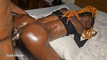 while engaging, he added a small amount of fluid to her