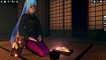 Kadobu hentai ep 2: futanari girl teases living dildo with footjob or what?