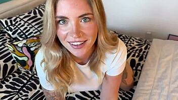 Stepsisters blonde big titty bestfriend begs me to fuck her