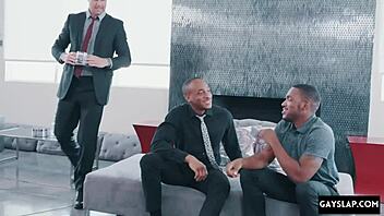 Hot Black Gay Threesome with Monster Cocks