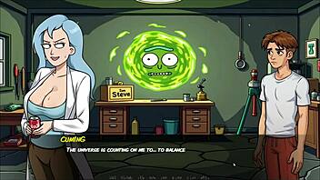 Morty's Sister Blows Fan's Monster Cock In Portal Porn Parody