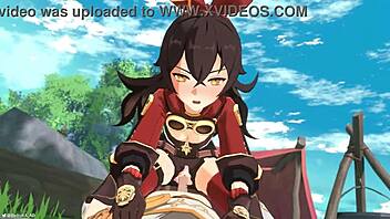 Outride her - genshin impact amber x aether animation