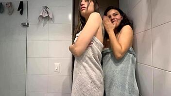 My husband cooks eggs while his stepsister helps me in the shower.