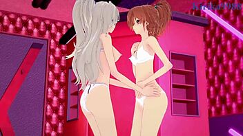 Shizuma and Nagisa's passionate lesbian encounter in 3D