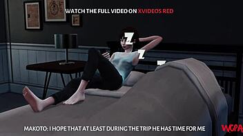 Cheating wife in animated porn: Makoto's adventures in Hawaii part 1 and 2