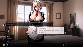 i roleplay as the suspicious big tits blonde maid with my paranoic master in uncensored hentai