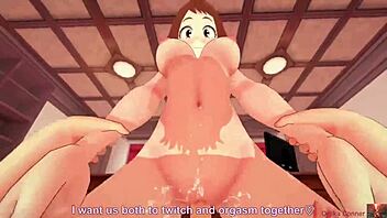 Boss Ochaco Uraraka gets caught and fucked hard in office roleplay.