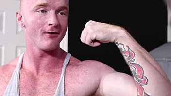 Redhead gets face fucked and jizzed in this gay porn video
