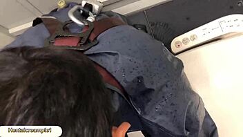 Blowjob Action in a Construction Site Toilet with Intense Gay Heat