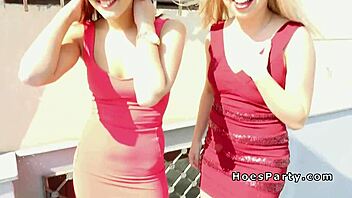 Redhead Teen 18+ and Euro Blonde Get Group Banged at Wild Student Party