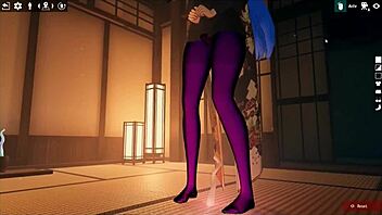 Kadobu hentai ep 2: futanari girl teases living dildo with footjob or what?