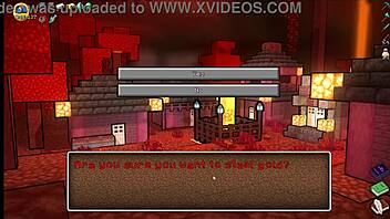 piglin gets monster cock happy ending in hornycraft parody hentai game