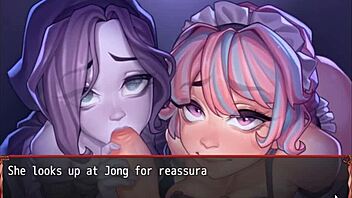 Who wins the double blowjob contest in harem world