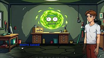 Morty's Sister Blows Fan's Monster Cock In Portal Porn Parody